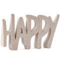 Happy Sign Decor Statue for Shelf Living Room Bookshelf CoffeTable and Office Display, Modern Home Decor Aesthetic Sculpture, Unique Gift for Mom Grandmom Womens Mens or Friends (Sandstone)