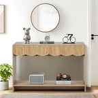 ORRD Console Table with Drawers, Mid-Century 43 Inches Narrow Entryway Table with Open Storage Shelves, Hallway Accent Tables Behind Couch Tables for Living Room - Natural - color: Natural