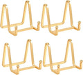 Plate Holder Easel Display Stand - 3 inch Metal Plate Stands for Display - Tabletop Picture Stand - Gold Iron Easels for Display Pictures | Photo Frames | Book | Decorative Plates | Plaque - 4 Pack - size: 3 inch-4