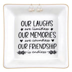 Our Friendship Is Endless Jewelry Dish Tray Ceramic Trinket Dish For Women Retirement Gift For Woman Willow Tree Friendship Graduation Gifts For Her - style: Our friendship is endless