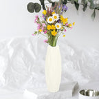 1Pc White Nordic Style Vase - Modern Minimalist Decorative Flower Container for Home and Office Decor 8.26 Inch Tall