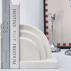 Concrete Bookends for Heavy Books - Heavy Duty 2-Piece Set for Shelves, Decorative Book Ends for Home Office Library, Non-Slip Base