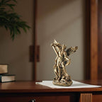 St. Michael The Archangel Statue – Bronze Resin Religious Figurine Depicting Saint Michael Defeating Evil – Christian Catholic Angel Sculpture for Home, Office, and Prayer Decor - size: 3.54 × 1.65 × 5.32 inches
