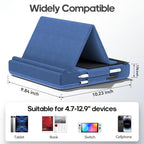 KDD Tablet Pillow Stand, Multi-Angle Viewing Ipad Holder for Lap, Bed and Desk, Foldable Soft Pad Dock with Stylus Mount Compatible with Ipad Pro 12.9, 10.5, 11, Air, Mini, Phones, Books, E-Reader - color: Blue