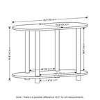 Furinno Turn-N-Tube No Tools Modern Oval Side Table, White/Virgin White - color: White/Virgin, size: 2-Tier Oval