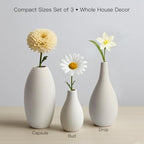 BEAHOT Ceramic Vases Set of 3, Modern Decorative Flower Vases for Living Room - size: 3 set