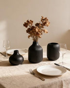 Black Ceramic Vase Set 3 Modern Style Decor Farmhouse Home Living Room Dining Table Room Desk Pottery Small Vases - color: 15 Black