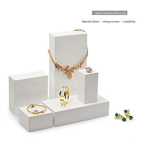 Oirlv Solid Wood Minimalism Style Jewelry Display Stand Showcase Jewelry Organizer Square Holder (SM05204) - color: SM05204