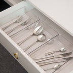 5 Pack Clear Plastic Drawer Organizer Tray Cutlery Utensil Makeups Drawer Silverware Organizers 6" X 9" - size: 5 Pack 6"x9" Clear Plastic