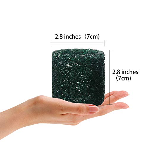 3 Pack Tealight Candle Holders Decorative Colorful Glass Cullet Tea Lights Votive Holders for Home Décor Wedding Halloween Christmas Decorations Table Centerpieces Party Favors Gifts 2.8”(D)x2.8”(H) - color: Blackish Green, Burgundy and Dark Brown