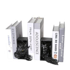 Dragon Bookends, Black Fantasy Book Nook Insert, Gothic Library Decor, Decorative Dragon Shelf Display
