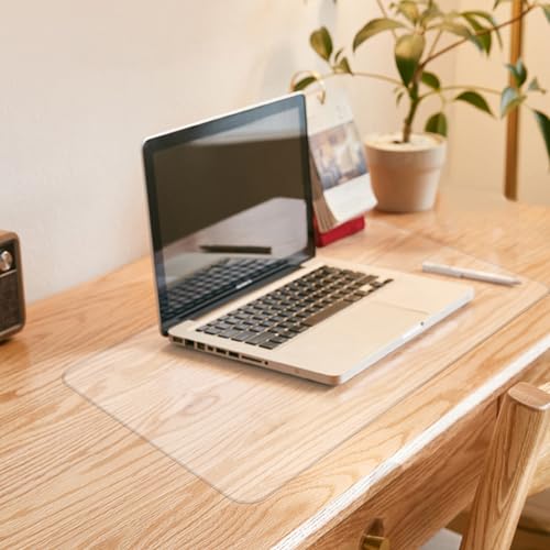 Clear Desk Mat, Non-Slip PVC Desk Protector Mat with Round Edge, Heat Resistant & Waterproof Clear Desk Writing Mat for Home and Office (35.4"*16.9") - size: 35.4" x 35.4"