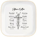 God Says You Are - Christian Bible Verse Jewelry Dish Trinket Tray - Unique Ceramic Ring Jewelry Tray for Women (You Are Beautiful) - style: You Are Beautiful