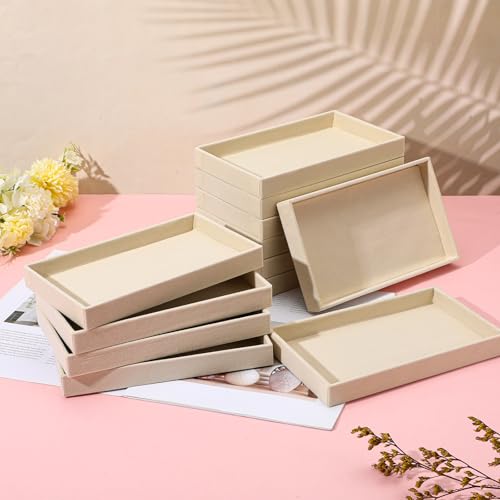 Yolev Jewelry Organizer Tray Stackable Velvet Jewelry Trays,Drawer Inserts Earring Organizer Adjustable Velvet Box Tray Earring Necklace Storage Ring Bracelet Display Case