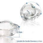 Blue Tealight Candle Holders - Set of 12, Heart-Shaped Chunky Glass Candle Holder, 2.9" Diameter - CH02 - Water Blue - color: Water Blue