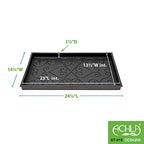 Achla Designs Scrollwork Rubber Boot Tray, Black, 24 inch L, Small - size: 24" x 14.3" x 1.5"