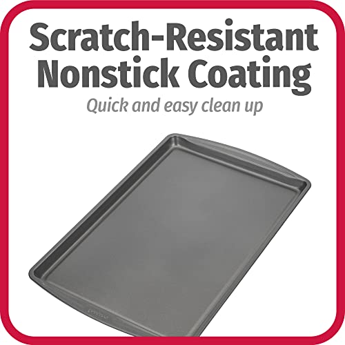 GoodCook Everday Nonstick Carbon Steel 17 x 11-Inch Baking Sheet Set, 2 Pack – Medium Sized Cooking Pans, Bakeware Set, Cookie Sheets for Baking, Oven Pan Set - size: 11" x 17" (2-Piece Set)