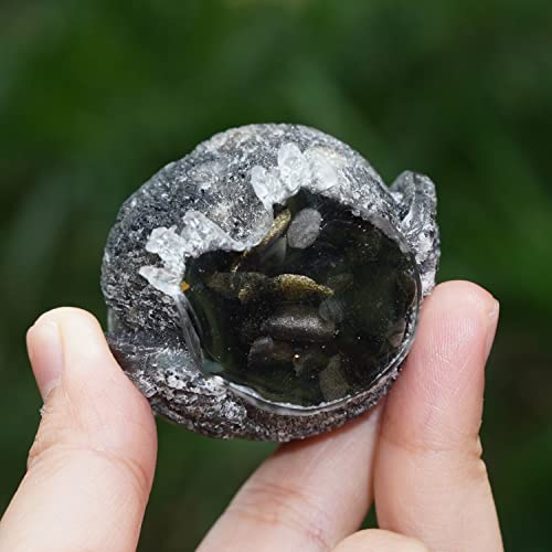 OwMell Owl Statue Tumbled Stone Gemstone Owl Figurine Home Decor Shelf Decor 2.5" - Black Obsidian - color: Black Obsidian