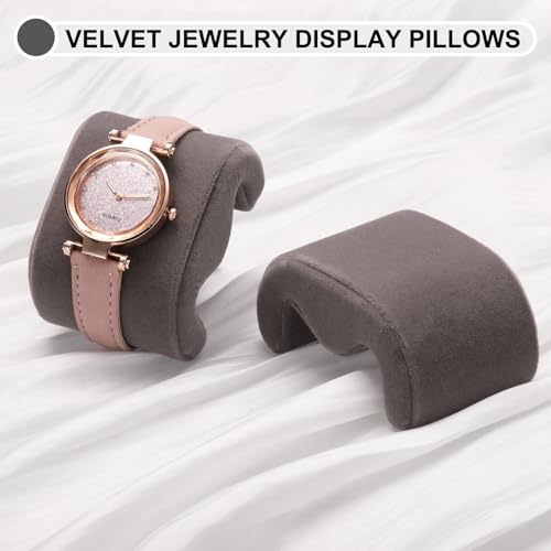 uxcell 2pcs Watch Case Pillows, M Shaped Watch Display Pillow Velvet Watch Cushion Replacement for Watch Bracelet Display Storage Gray - color: Gray