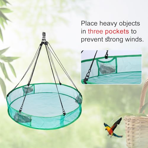 2Pcs Bird Seed Catcher for Outdoor Feeders, Bird Feeder Trays to Catch Seed, Upgraded Version Can Prevent Strong Winds. (20 inches) - style: 20 inches