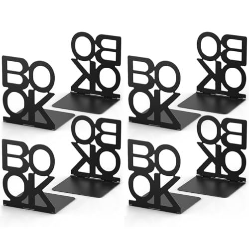 Book Ends,4 Pair Bookends Metal Bookend (Folding Book Ends 4 Pair) - size: Folding Book Ends 4 Pair