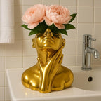 Face Vase Unique Ceramic Vase for Room,Office,Home Decor,Gold,Set - style: Gold-Set