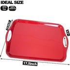KAQAHIDO Large Melamine Serving Trays for Eating, 17.5’’ x 12’’ Serve Platter for Appetizer, Charcuterie, Food, Snack, Cupcakes, Dessert, BPA-Free, Dishwasher Safe Tray, Set of 2, Red - color: Red