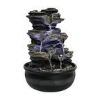 15.7" High Rock Cascading Tabletop Fountain, Zen Meditation Indoor Waterfall Feature with LED Light for Home Office Bedroom Relaxation - color: 15.7"