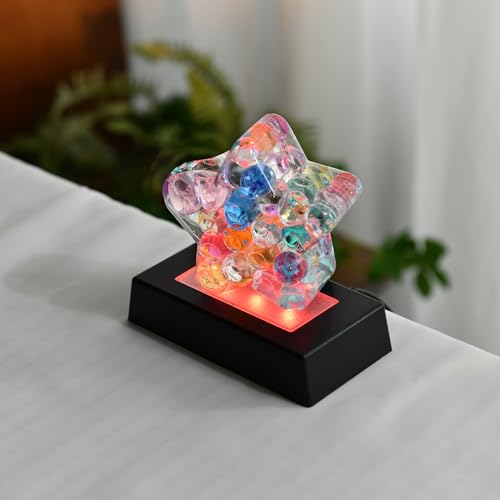 IFOLAINA LED Light Base Multicolor Rectangle Display Stand for Crystal Art Lighted Up Pedestal Color Changing Small LED Base for 3D Glass Home Holiday Party Decor