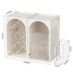 INVSSENE Stackable Makeup Organizer Countertop, Storage Perfume Skincare Cosmetic Lipstick Face Mask Makeup Brush Palettes, Ideal for Vanity Bathroom Counter - color: 3513 White+Clear