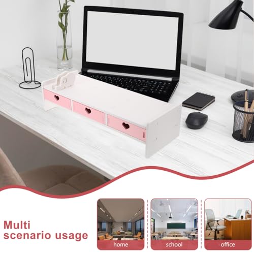 Multi-Purpose Computer Monitor Stand Riser 19.29X7.48X3.93In Elevated Rack Desk Organizer for Space Saving and Desktop Screen Comfort