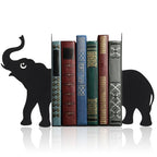 Geelin Elephant Metal Bookends Set of 2 Styles Book Ends for Shelves Bookshelf Home Office Desk Bookshelf Decor Gift for Elephant Lovers and Reading Enthusiasts - style: Elephant