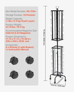 VEVOR Greeting Cards Display Rack, 32 Pockets Rotating Postcard Brochure Display Stand, 360° Spinning Card Display Rack with Sign Holder & 4 Wheels (2 Lockable) for Exhibitions Office Trade Show