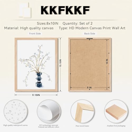 Framed Watercolor Floral Wall Art Canvas Print – Minimalist Flower Painting with Solid Wood Frame & Acrylic Cover, Neutral Botanical Picture for Living Room Bedroom Modern Home Decor 8x10IN - color: Eucalyptus fruit, size: 10"L x 8"W