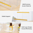 2 Pack 3-Tier Purse Display Stands, Acrylic Wallet Holder Risers Stand, 2-Inch Spacing Clear Clutch Rack Handbag Display Shelf, 4MM Thick Counter Wallet Organizer for Figure Sunglasses Retail Vendor - size: 3 Tier（2pack）