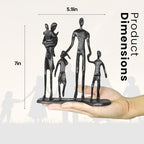 Rustic Family Figurines Family of Five Sculptures Parents and Kids Statues for Bedroom Décor Cast Iron Family Sculpturefor Living Room DecorGifts for Family Modern Home Décor - style: Family of Five Sculptures