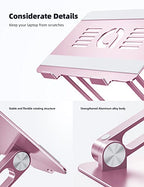 Lamicall Adjustable Laptop Stand, Portable Laptop Riser, Aluminum Laptop Stand for Desk Foldable, Ergonomic Computer Notebook Stand Holder for MacBook Air Pro, Dell XPS, HP (10-17.3'') -Pink - color: 4-Pink
