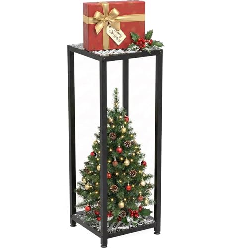 TOSKING Tall Plant Stand Indoor – 2-Tier Modern Metal Shelf, 30" Height & 200 LBS Capacity, Heavy Duty for Living Room, Balcony, Garden (Black) - size: 2-tier 30''