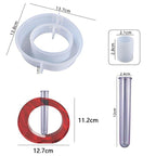 Resin Molds for Vase YIRUZWRD Silicone Mold Epoxy Resin Mold for Plant Propagation Station Resin Casting Vase Mold with 9 Test Tubes for Hydroponic Plants Flowers - color: 3 vase mold 9 tubes