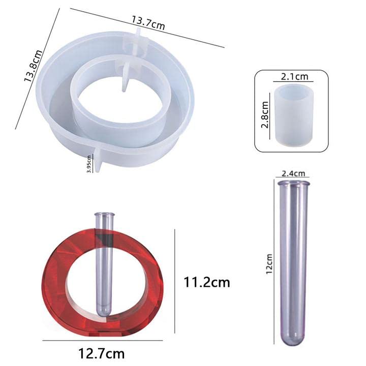 Resin Molds for Vase YIRUZWRD Silicone Mold Epoxy Resin Mold for Plant Propagation Station Resin Casting Vase Mold with 9 Test Tubes for Hydroponic Plants Flowers - color: 3 vase mold 9 tubes