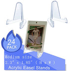 24 Packs Thickened edition (2.3 Inch) Acrylic Card stands, Card Holder Display Stand,Coin Display stand, for Display Magnetic Card Holder,Challenge Medals, Baseball Cards, Sports Cards, Trading Cards - size: 24 PCS / 2.3"