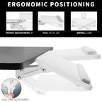 VIVO Adjustable 25 x 10 inch Computer Keyboard and Mouse Platform Tray Ergonomic Under Table Desk Mount Drawer Underdesk Shelf, White, MOUNT-KB03W - color: White, size: 25"