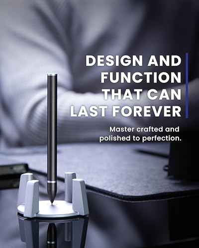 novium Hoverpen - Luxury Pen for Men & Women, Vertically Standing Executive Ballpoint Pen with Top Grade Free-Flowing Ink Refill, Metal Made, Unique Gifts, Luxury Pen for Men, Mens Gifts Ideas - color: Dark Grey
