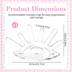 Acrylic Ring Holder, 6 Rod Ring Display Clear Rings Display Stand, Jewelry Organizer for Women Multiple Rings Storage