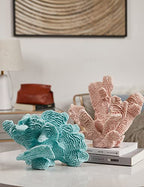 HAUCOZE Coral Decor Ocean Sculpture Statue Modern Home Art Table Centerpiece Gift for Living Room Bookshelf Polyresin 9.4 Inch
