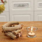 Sziqiqi Handmade Wooden Tea Light Candle Holder with Glass Cup Rustic Country Coastal Style for Farmhouse Home Decoration Home Altar Decoration Holiday Wedding Decoration - size: Pack of 1