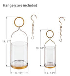 4" & 6" Wide Handmade Sturdy Glass Cylinder Jar with Metal Stand in Antique Brass, Display Glass Container for Candles and Plants, Hurricane Lantern, Candle Holder, Industrial, Farmhouse, Outdoor - size: 6"x15" 4"x11"