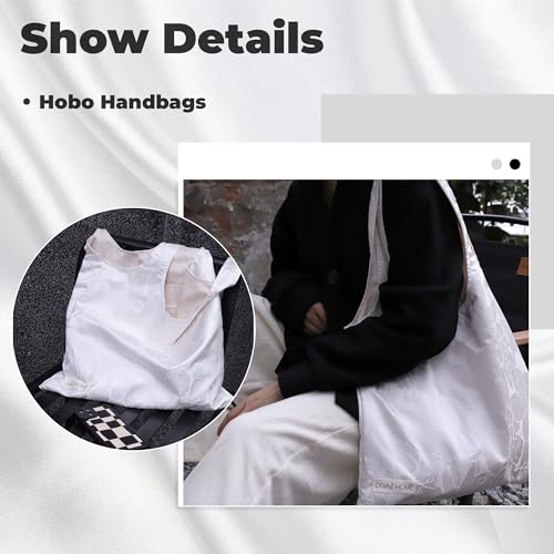 DGAZ Designer Shoulder Bags for Women, Luxury Tote Bag with Zipper, Large Shoulder Hobo Bags - color: Snowflake
