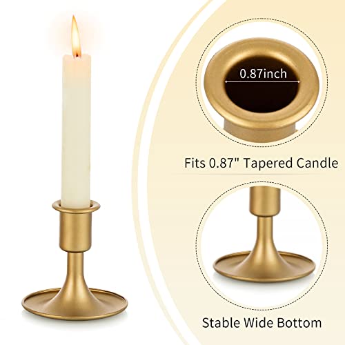 Candlestick Holders Taper Candle Holders, Romadedi Gold Candle Stick Candle Holder for Table Centerpiece, Wedding Reception, Festive Christmas Mantel Decoration or Home Decor, Set of 18 - color: Gold, size: 18 pcs