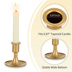 Romadedi Hurricane Candlestick Holders Gold - 10 Pcs Taper Candle Holders Bulk Tall Clear Glass Cylinder for Wedding Table Centerpieces Party Decor Birthday Christmas Home Decorations